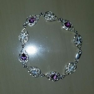 Sterling Silver Amethyst Bracelet